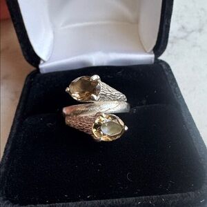 Too Et Moi Ring, Sterling Silver & Smokey Quartz, size 8